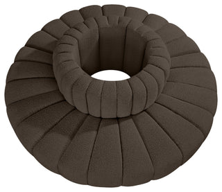 Arc Upholstered Outward Curved Modular Sectional, Brown, 8-Piece: Reverse Corner (8), Boucle Fabric