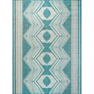 Nuloom Ranya Tribal Indoor/Outdoor Contemporary Area Rug, Teal 8'X10'