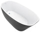59" Acrylic Freestanding Single Slipper Soaking Bathtub, Gray