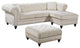 Sabrina Velvet 2-Piece Reversible Sectional, Cream
