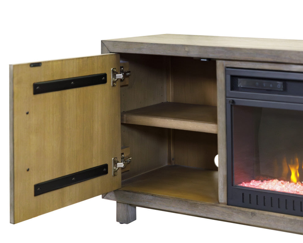 80" Fireplace Console Entertainment, Gray