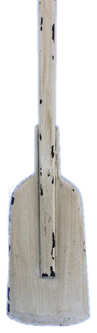 Wooden Rustic Whitewash Decorative Squared Rowing Oar, 50''