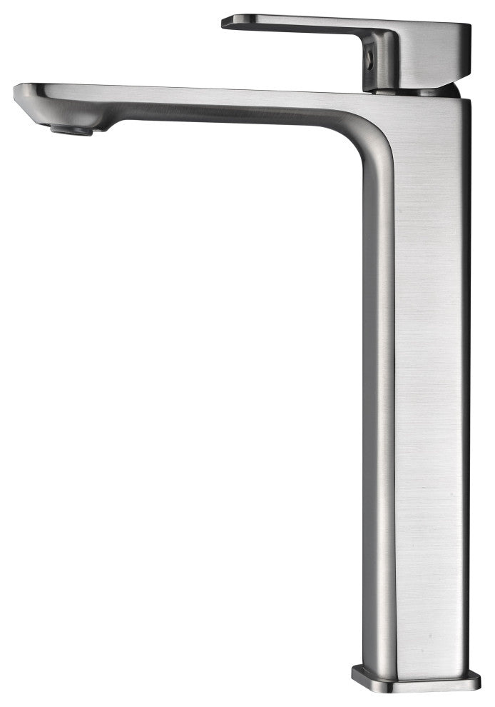 ANZZI Vibra Series Single Handle Vessel Bathroom Sink Faucet, Brushed Nickel