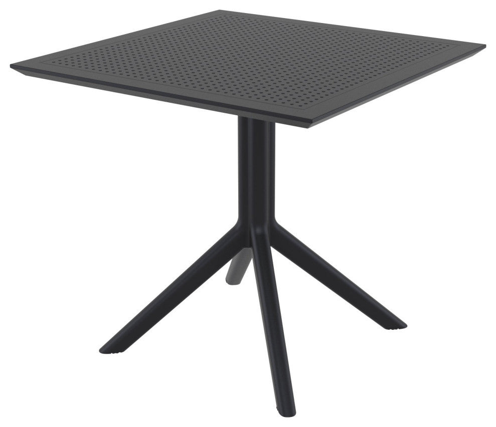 Lucy Outdoor Bistro 3-Piece Set With 31" Table Top Black
