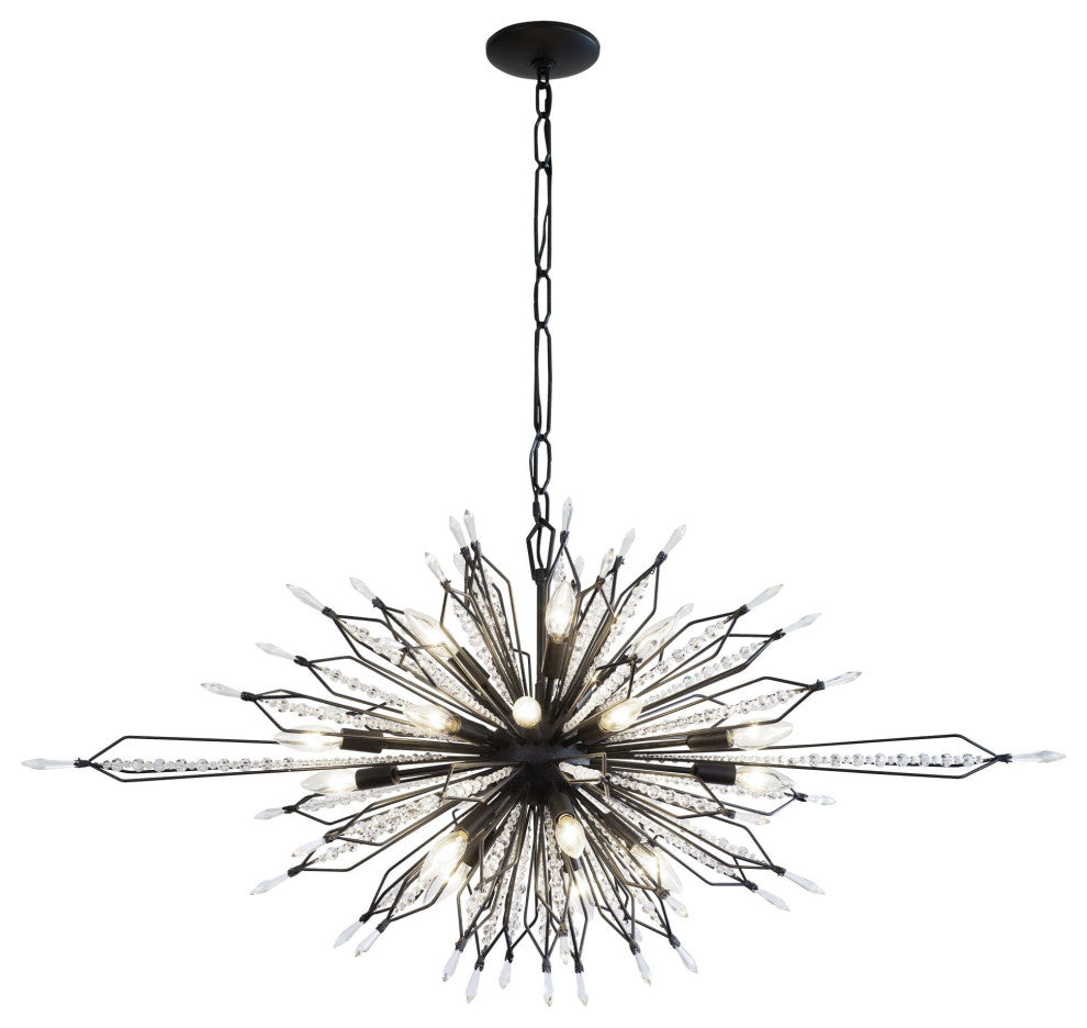 Varaluz 311N20 Orbital 20 Light 48"W Crystal Sputnik Chandelier - Carbon