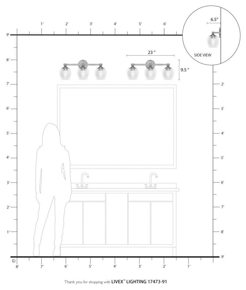 Willow 3 Light Brushed Nickel Vanity Sconce