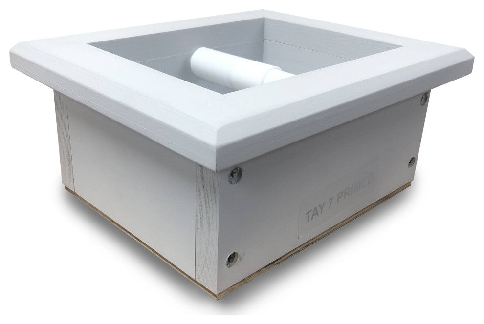 Tampa Recessed Solid Wood Toilet Paper Holder 7 x 8.5, Primed Gray