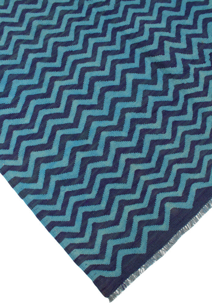 Elan Overdyed Kilim Hayati Light Blue Rug, 4'6x5'11