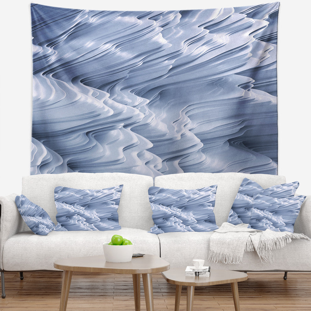 Snowy Hills 3D Texture Abstract Wall Tapestry, 92"x78"