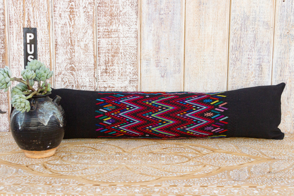 Long Vintage Mayan Brocade Zyanya Pillow