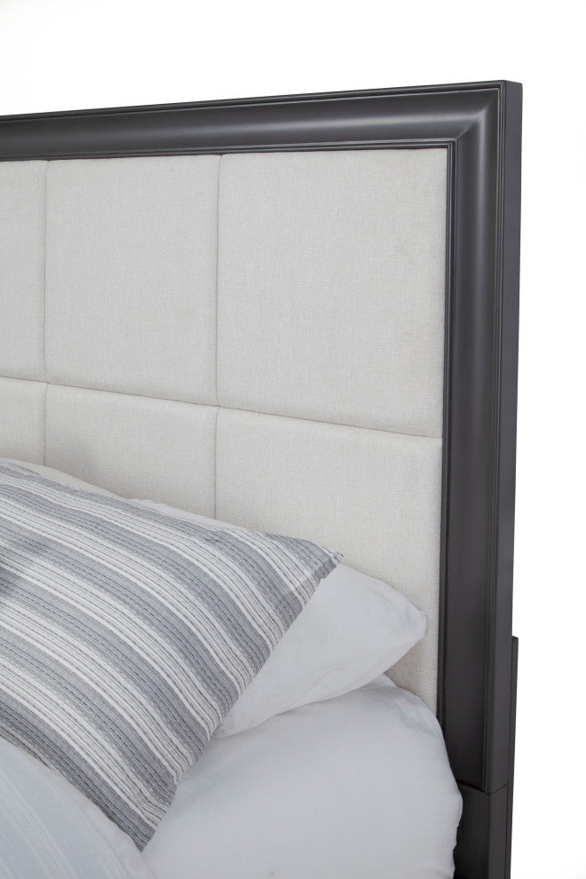 Lorraine California King Storage Footboard Platform Bed, Dark Grey
