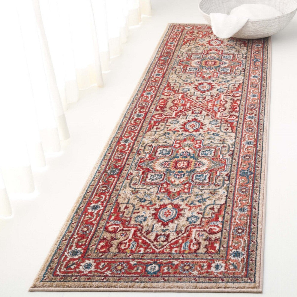 Safavieh Lauren Ralph Lauren Collection LRL1298 Rug, Red/Beige, 2'2"x12'