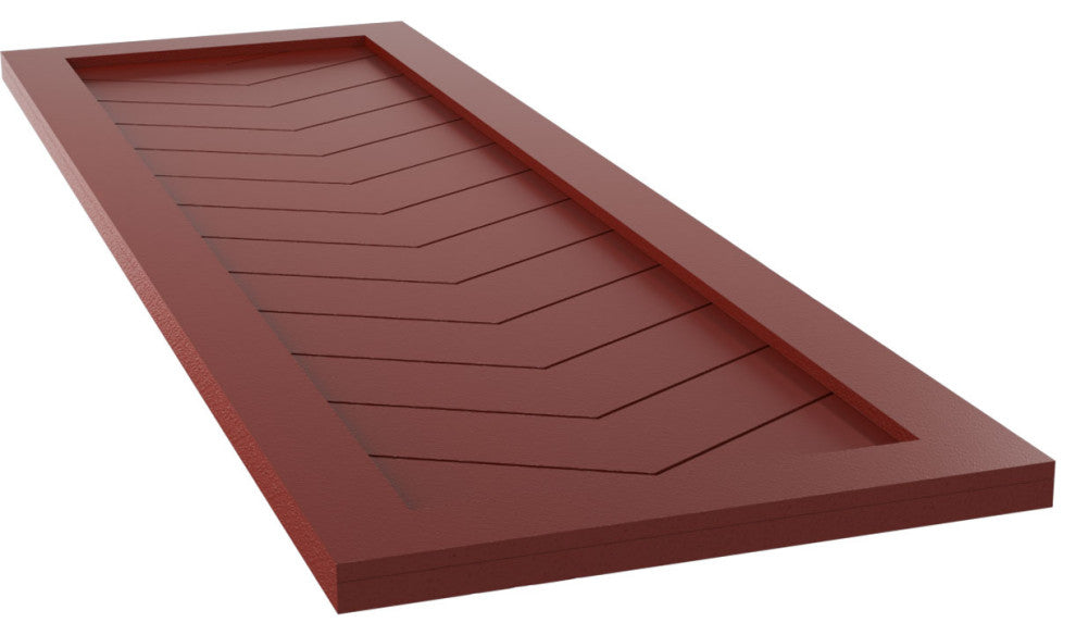 12"W True Fit PVC Single Panel Chevron Modern Style, Pepper Red, 59"H