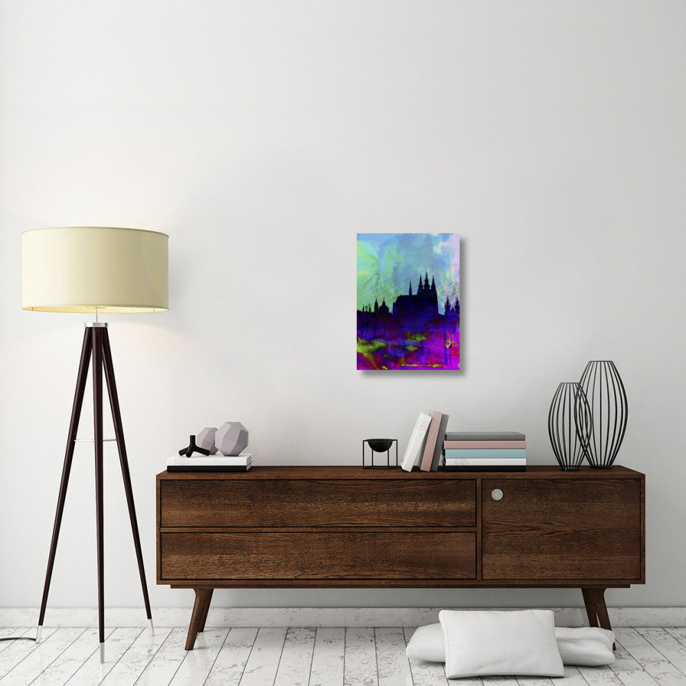 "Prague Watercolor Skyline" Fine Art Print