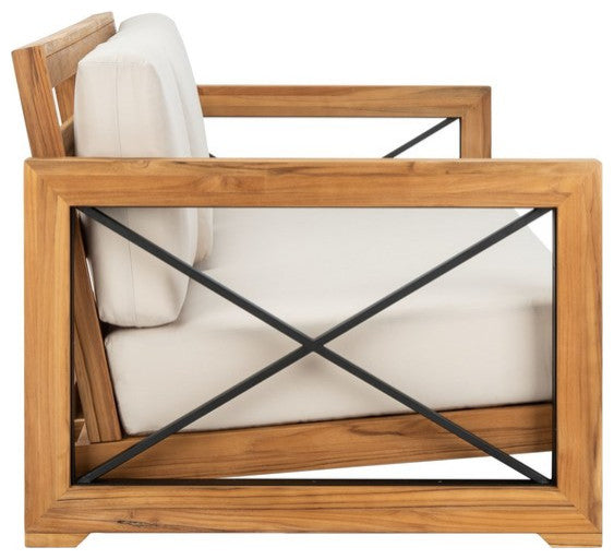 Safavieh Curacao Indoor-Outdoor Brazilian Teak 3-Seat Sofa