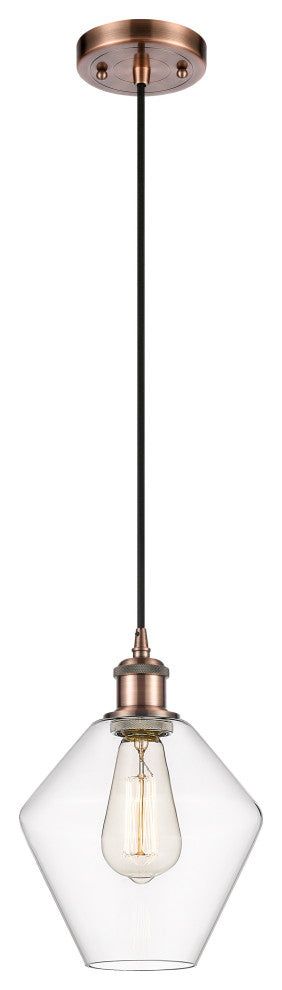 Innovations 516-1P-AC-G652-8 1-Light Mini Pendant, Antique Copper