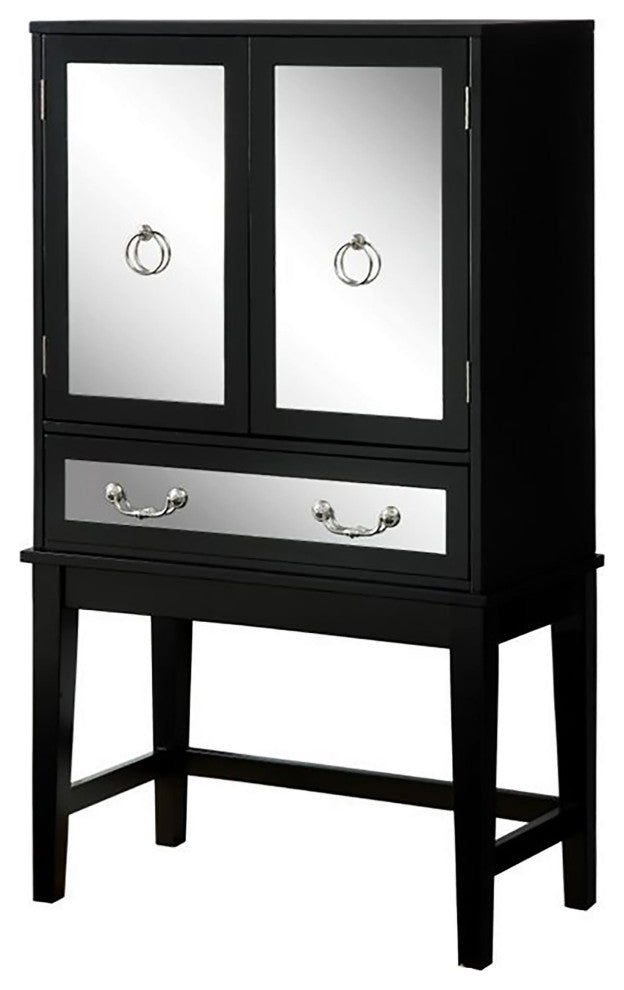 Furniture of America Setley Modern Wood Two-Tone Wine Rack in Black