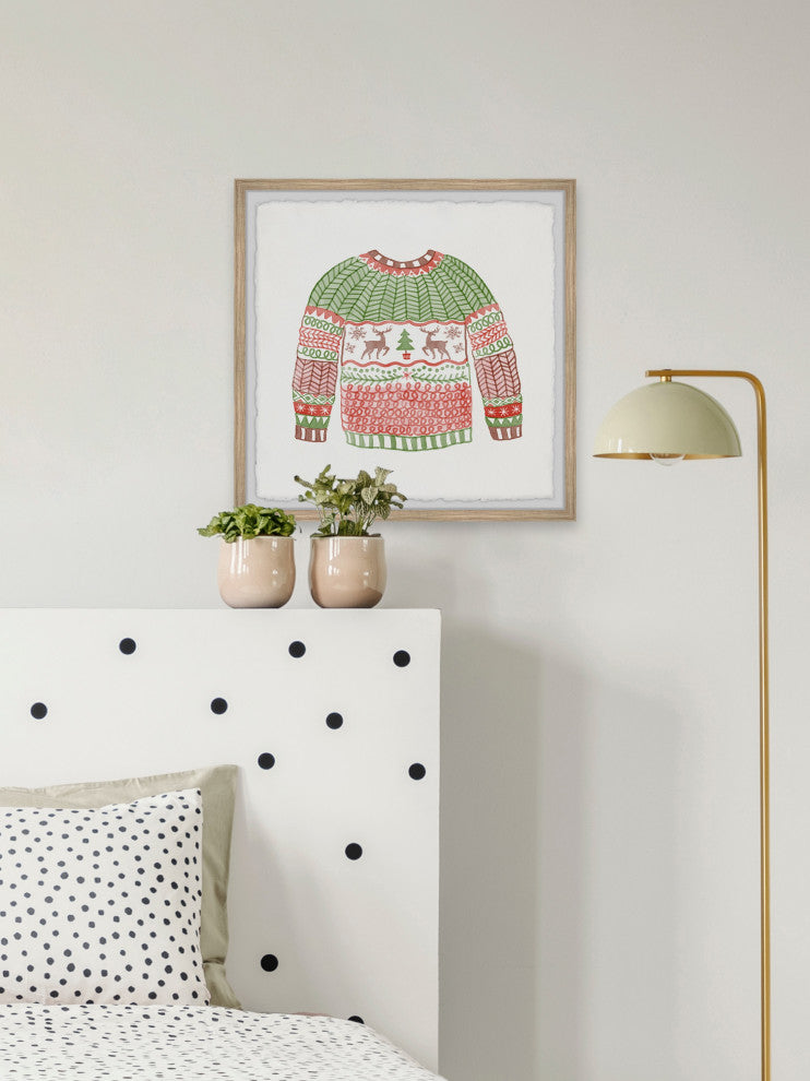 "Christmas Day Outfit" Framed Painting Print, 24x24