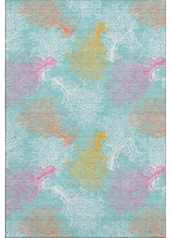 Addison Premium Washable Mayfield AMF182 Teal 9' x 12' Rug