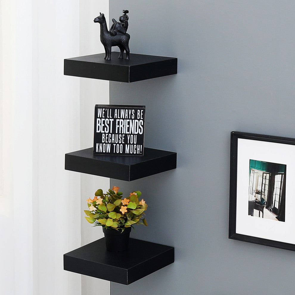 Mission Floating Shelf, Black, 10"