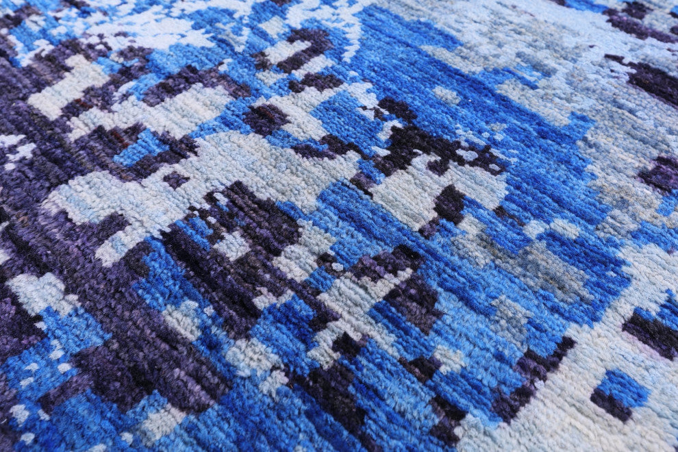 Modern Wool and Silk Hand Knotted Rug 9' 1" X 12' 1" Q10322