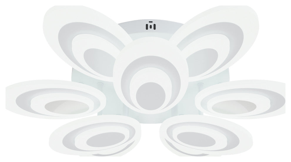 Modern Matte White Flower Shape Semi Flush Mount Ceiling Lamp
