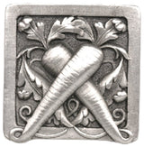 Leafy Carrot Knob Antique Brass, Antique Pewter