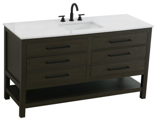 Home Living 60" Single Bathroom Vanity, Mocha Brown