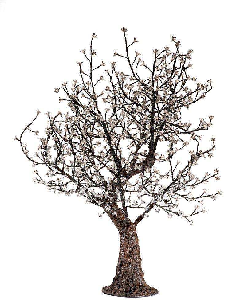 LED Green Cherry Blossom Tree, Warm White LED