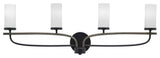 Monterey 4-Light Bath Bar, Matte Black & Painted Distressed, White Marble