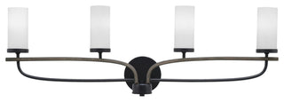 Monterey 4-Light Bath Bar, Matte Black & Painted Distressed, White Marble