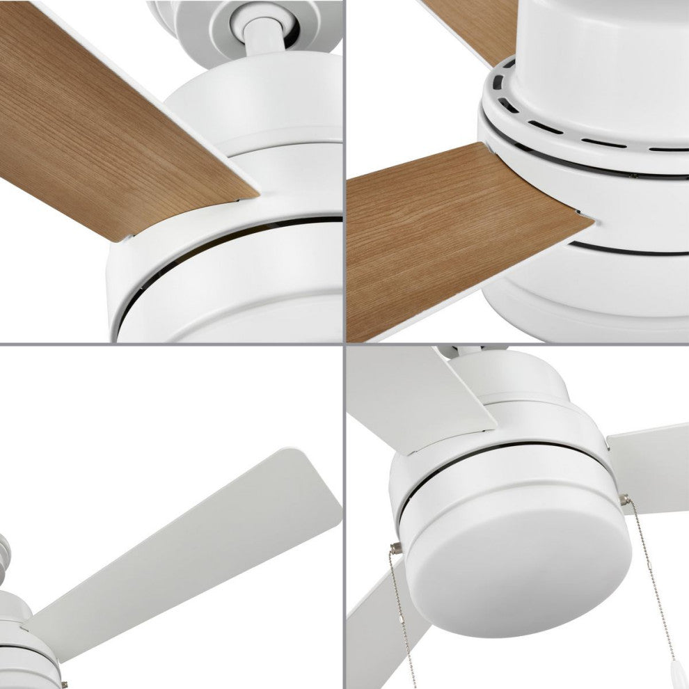 Trevina V 52" 3-Blade Indoor Satin White Ceiling Fan With Light Kit