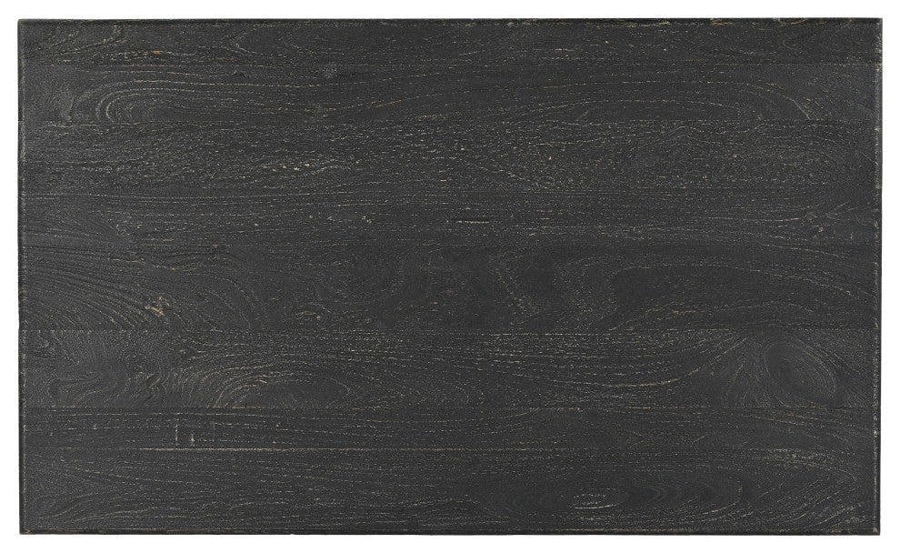 Wiley 5-piece Carved Solid Wood Dining Set, Black