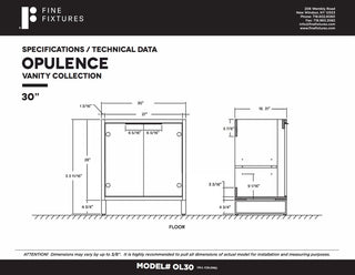 Fine Fixtures Opulence Collection Bathroom Vanity with White Ceramic Sink