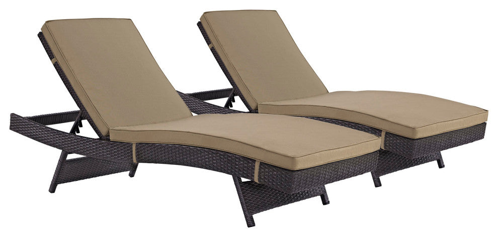 Espresso Mocha Convene Chaise Outdoor Patio Set of 2