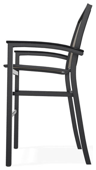 Bazza Sling Bar Height Stackable Outdoor Stool, Kora/Black