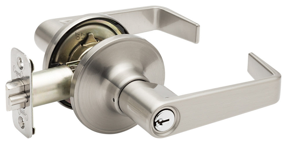 Keyed Entry Lever, Satin Stainless