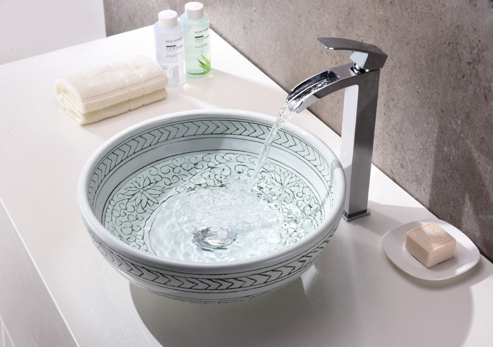 ANZZI Satui Series Tempered Glass Bathroom Vessel Sink