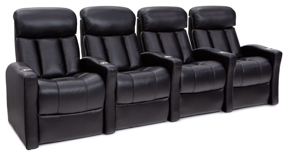Seatcraft Baron Home Theater Seating, Black, Row of 4