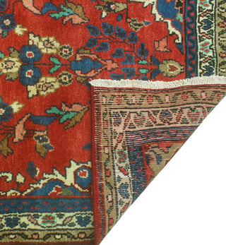 Fine Vintage Distressed Alger Red/Blue Runner, 3'5 x 10'0