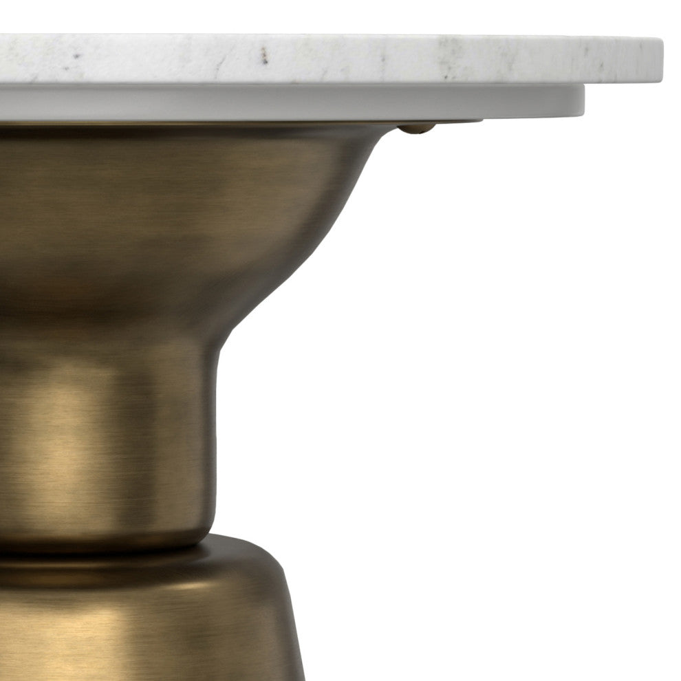 Leyla Side Table, Antique Brass