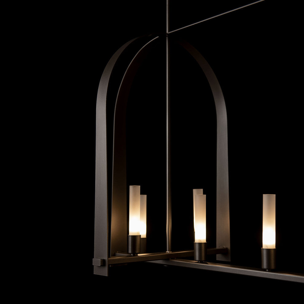 Triomphe 9-Light Linear Pendant Dark Smoke Frosted Glass