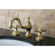 Kingston Brass Widespread Bathroom Faucet With Brass Pop-Up, Polished Brass