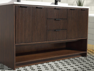 Ari Kitchen and Bath San Diego Bath Vanity, Walnut, 55", Double, Freestanding