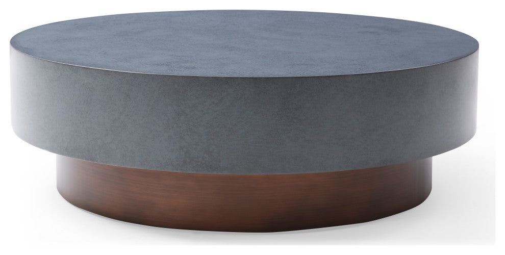 Modrest Zachary Modern Metal and Antique Copper Coffee Table