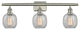 Belfast 3-Light LED Bath Fixture, Brushed Satin Nickel, Shade: Clear Crackle