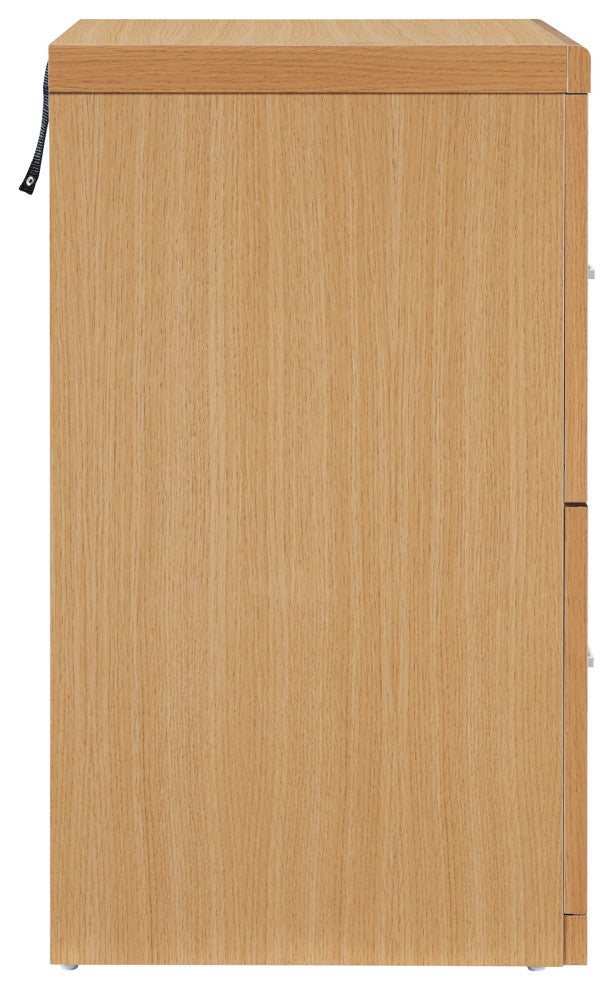 Alpine 2-Drawer Vertical File With Lockdowel Fastening System, Natural Finish