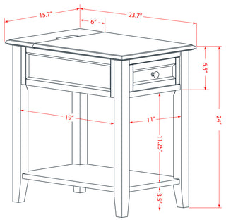 Night Stand, 1 Wood Drawer, Stable, Sturdy Constructed Distressed Jacobean