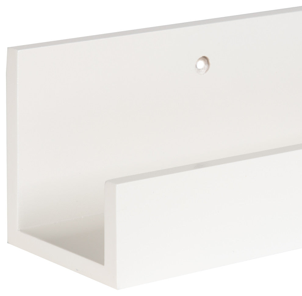 Levie Wooden Picture Ledge Wall Shelf Set, White 2 Piece