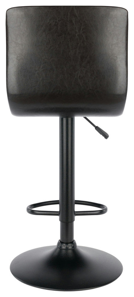 Holly Adjustable Swivel Stool, Black & Espresso